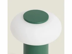 Ledkia Lámpara de Mesa LED Portátil para Exterior Metal con Batería Recargable Katse Verde Best