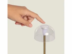 Ledkia Iluminación Exterior|Lámpara de Mesa LED Portátil para Exterior Metal con Batería Recargable Lendora Latón