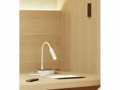 Lámpara De Escritorio|Lámpara de mesa LED Stem 5W blanca, luz cálida, carga inalámbrica y cabezal ajustable