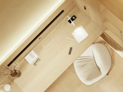 Lámpara De Escritorio|Lámpara de mesa LED Stem 5W blanca, luz cálida, carga inalámbrica y cabezal ajustable