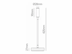 Lámpara De Escritorio|Lámpara de mesa LED Stem 5W blanca, luz cálida, carga inalámbrica y cabezal ajustable