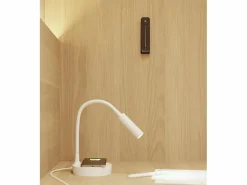 Lámpara de mesa LED Stem 5W negra, luz cálida, carga inalámbrica y cabezal ajustable Negro Best