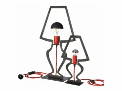 Lámpara de mesa Silhouette grande 30x54 cm en hierro estilizado Diseño moderno de ensueño Conexión E27 Made in Italy^ Sale
