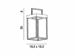 Lámpara de mesa solar y recargable CAGE de Perenz Oscuro H30cm^ Online