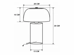 OZAIA Lámpara De Mesa|Lámpara de mesa tipo seta de metal, D. 26 x Alt. 39 cm, , WINDY