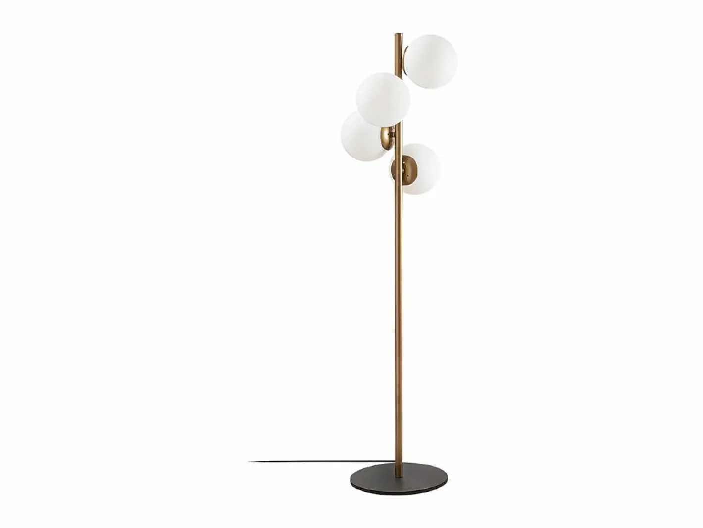 OZAIA Lámpara de metal y cristal 4 globos FAZE - Alt. 130 cm - y blanco Dorado Best