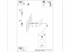 Sollux Lighting Aplique Para Pared|Lámpara de pared Bealy minimalista de acero/vidrio - 1 fuentes luminosas 3000K - L.10 x A.21 cm - /blanco