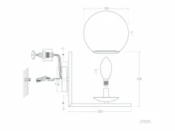 Lámpara de Pared de Metal y Cristal Moonlight Design^Ledkia Best