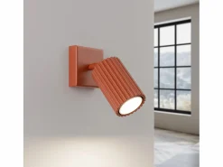 Sollux Lighting Aplique Para Pared|Lámpara de pared Gloow minimalista de aluminio - 1 fuentes luminosas 4000K - L.8 x A.8 cm - ocre