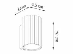 Sollux Lighting Lámpara de pared Gloow minimalista de aluminio - 1 fuentes luminosas 4000K - L.6,5 x A.10 cm - Negro New