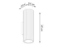 Sollux Lighting Lámpara de pared Gloow minimalista de aluminio - 2 fuentes luminosas 4000K - L.6,5 x A.20 cm - oliva Verde Hot