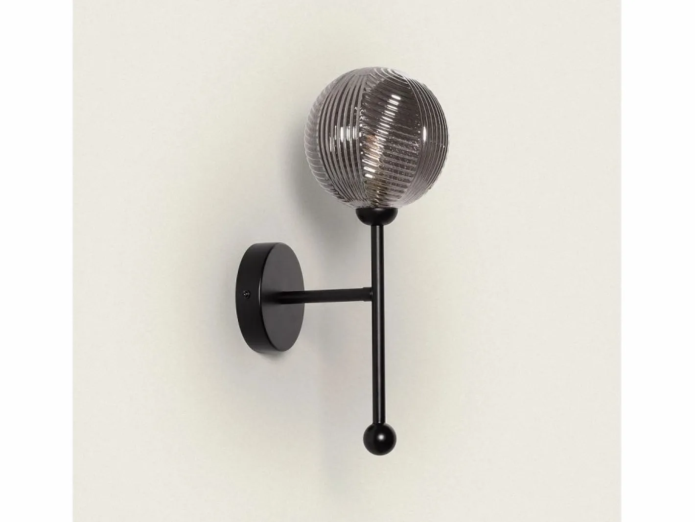 Lámpara de Pared Metal y Cristal Abbie Humo^Ledkia Hot
