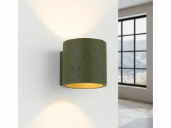 Sollux Lighting Aplique Para Pared|Lámpara de pared Orbis industrial de concreto - 1 fuentes luminosas - L.10 x A.10 cm - oliva
