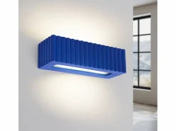 Lámpara de pared Rigata moderno de cerámica - 1 fuentes luminosas - L.34 x A.10 cm - ultramarino^Sollux Lighting Hot