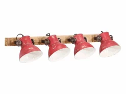Lámpara de pared desgastado 25 W E27 90x25 cm ES636309 Rojo Hot