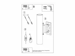 Sollux Lighting Aplique Para Pared|Lámpara de pared Toris desván de acero - 2 fuentes luminosas 4000K - L.6 x A.30 cm -