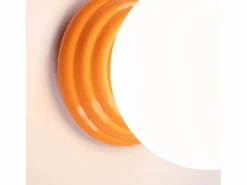 Sollux Lighting Lámpara de pared Zori minimalista de cerámica/vidrio vidriado - 1 fuentes luminosas - L.12 x A.12 cm - Naranja Outlet