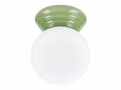 Sollux Lighting Aplique Para Pared|Lámpara de pared Zori minimalista de cerámica/vidrio vidriado - 1 fuentes luminosas - L.12 x A.12 cm - oliva