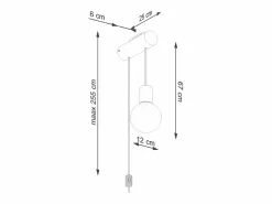 Sollux Lighting Aplique Para Pared|Lámpara de pared Zynto desván de madera/vidrio - 1 fuentes luminosas 3000K - L.6 x A.67 cm - madera natural//negro