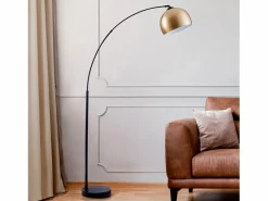 Rendez-Vous Déco Lámpara de pie de metal de color latón - Dinard Negro / Dorado