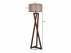 Lámpara de pie diseño madera y tela CHLOE - Elegancia contemporánea para una iluminación cálida^Concept-Usine Hot