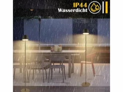 NETTLIFE Lámpara De Pie|Lámpara de pie LED para salón de 120 cm: Lámpara de pie solar para exterior táctil regulable 3000K-6500K con batería recargable USB-C altura ajustable