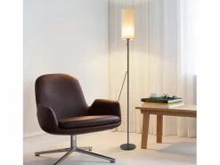 NETTLIFE Lámpara de pie LED regulable con pantalla de tela retro para sala de estar con interruptor de tiro Negro Online