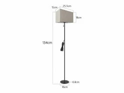 NETTLIFE Lámpara De Pie|Lámpara de pie LED regulable con pantalla de tela retro para sala de estar, con interruptor de tiro