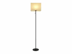 NETTLIFE Lámpara De Pie|Lámpara de pie LED regulable con pantalla de tela retro para sala de estar, con interruptor de tiro