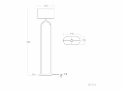 Lámpara de Pie Metal Brilthor Dorado^Ledkia Hot