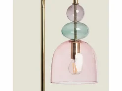 Ledkia Lámpara De Pie|Lámpara de Pie Metal y Cristal Baudelaire Rosa