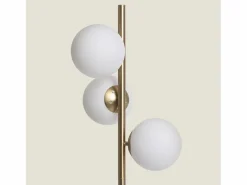 Lámpara de Pie Metal y Cristal Moonlight Brass Round 3 Focos Dorado^Ledkia Discount