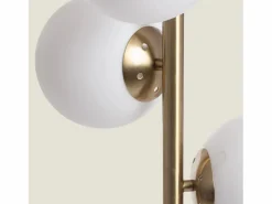 Lámpara de Pie Metal y Cristal Moonlight Brass Round 3 Focos Dorado^Ledkia Discount