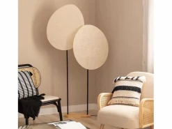 Ledkia Lámpara de Pie Metal y Tela Elliptica Negro Discount