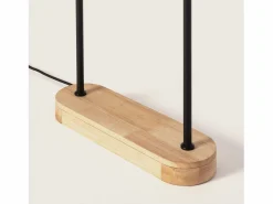 Ledkia Lámpara de Pie Metal y Tela Elliptica Negro Discount