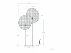 Ledkia Lámpara de Pie Metal y Tela Elliptica Negro Discount