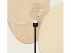Ledkia Lámpara de Pie Metal y Tela Elliptica Negro Discount