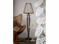 Lámpara De Pie|Lámpara de pie Minerva Ø38x166 cm en hierro estilo reticulado Diseño moderno con interruptor de pie Conexión E27 Made in Italy Mud