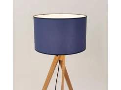 Lámpara de pie Natt moderno de tela/PVC/madera - 1 fuentes luminosas - L.77 x A.140 cm - marino/madera natural^Sollux Lighting Hot