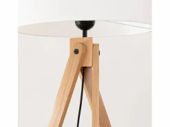 Sollux Lighting Lámpara de pie Natt moderno de tela/PVC/madera - 1 fuentes luminosas - L.77 x A.140 cm - madera blanca/natural Blanco Online