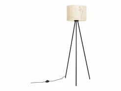 Sollux Lighting Lámpara de pie Nevia minimalista de tela/PVC/acero - 1 fuentes luminosas - L.40 x A.135 cm - mármol /negro Beige Sale