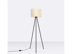 Sollux Lighting Lámpara de pie Nevia minimalista de tela/PVC/acero - 1 fuentes luminosas - L.40 x A.135 cm - mármol /negro Beige Sale
