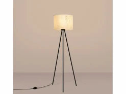 Sollux Lighting Lámpara de pie Nevia minimalista de tela/PVC/acero - 1 fuentes luminosas - L.40 x A.135 cm - mármol /negro Beige Sale