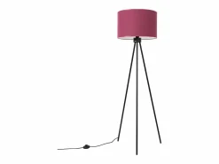 Lámpara de pie Nevia minimalista de tela/PVC/acero - 1 fuentes luminosas - L.40 x A.135 cm - burdeos/negro^Sollux Lighting New