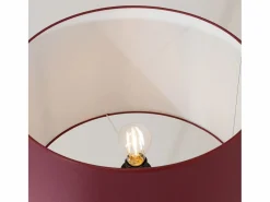 Lámpara de pie Nevia minimalista de tela/PVC/acero - 1 fuentes luminosas - L.40 x A.135 cm - burdeos/negro^Sollux Lighting New