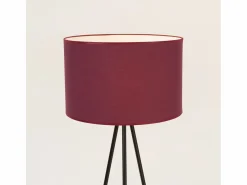 Lámpara de pie Nevia minimalista de tela/PVC/acero - 1 fuentes luminosas - L.40 x A.135 cm - burdeos/negro^Sollux Lighting New