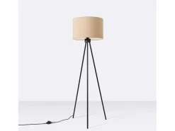 Sollux Lighting Lámpara de pie Nevia minimalista de tela/PVC/acero - 1 fuentes luminosas - L.40 x A.135 cm - color topo/negro Gris New