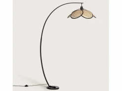 Ledkia Lámpara de Pie Ratán Arco Nirvana Natural Multicolor Outlet
