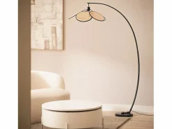 Ledkia Lámpara de Pie Ratán Arco Nirvana Natural Multicolor Outlet