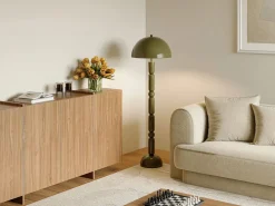 OZAIA Lámpara de pie tipo seta de metal, D. 45 x A. 147 cm, brillante, ELDON Caqui Clearance